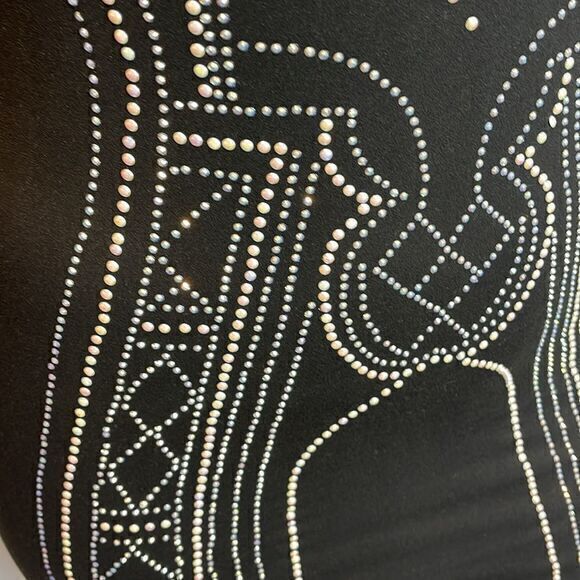 Say What? Rhinestone Embellished Beaded black Bodycon Dress Size L RefI60 - Picture 8 of 9